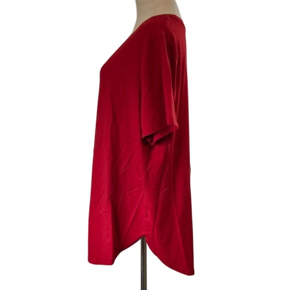 Ava & Viv Red Short Sleeve Scoop Neck Tunic Top Womens Plus Size 1X - Picture 4 of 16